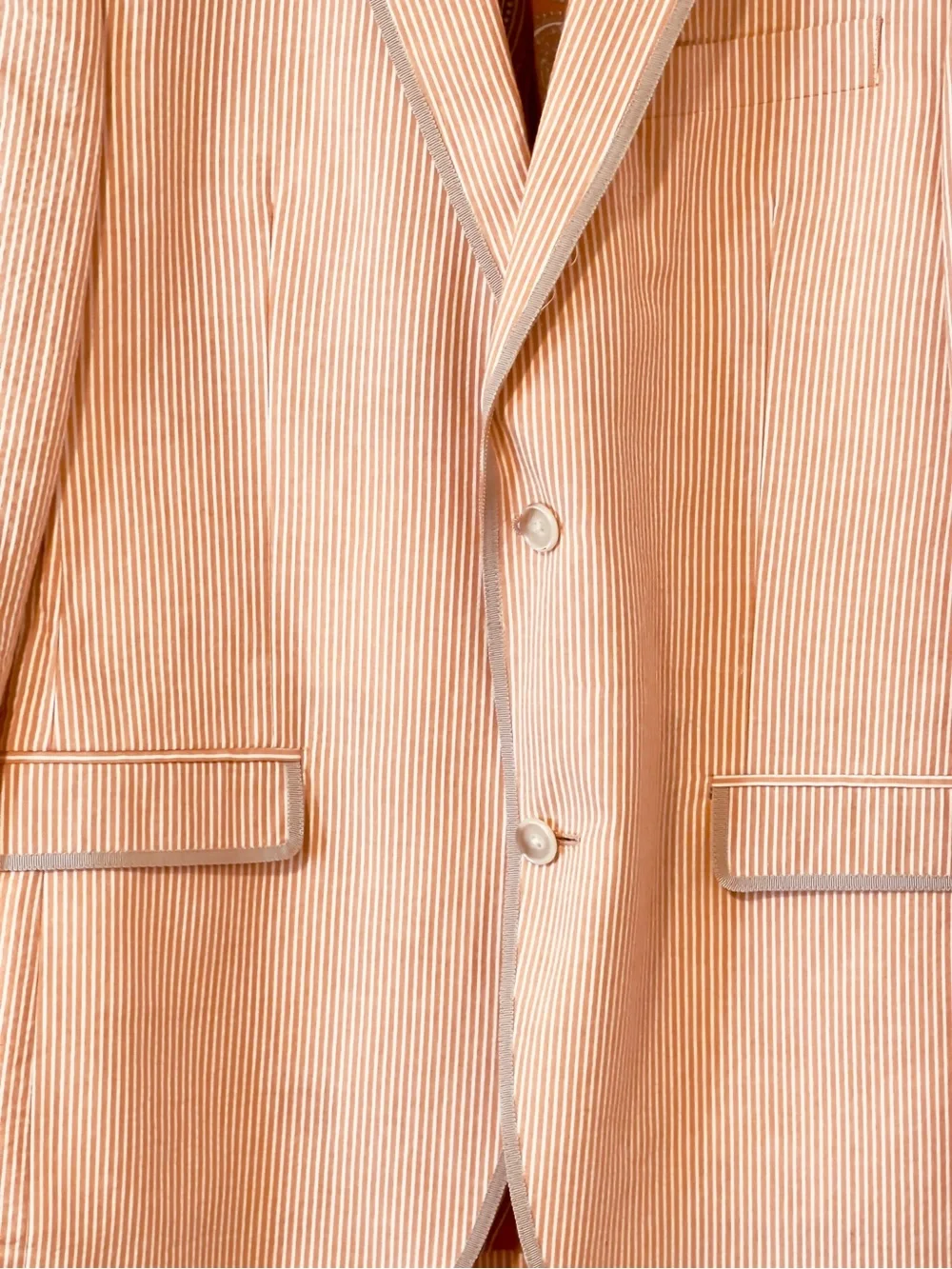 Tallia Orange Men's Cotton Striped Blazer Size 40R